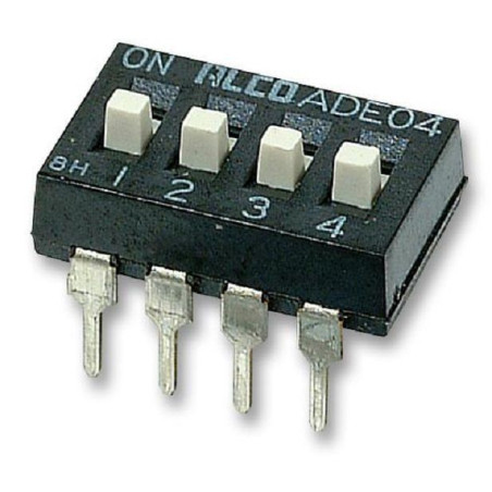 Te Connectivity (ADE0404) DIP / SIP Switch, 4 Circuits, Slide, Through Hole