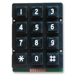 Multicomp Pro (MCAK207NBBWWP) Keypad, 3 x 4, Matrix, Plastic, 20 mA, 24 V