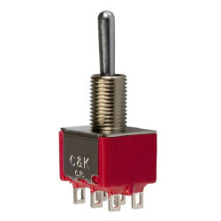 C&K Components (7201K2ZQE) Toggle Switch, On-None-On, DPDT, Non Illuminated