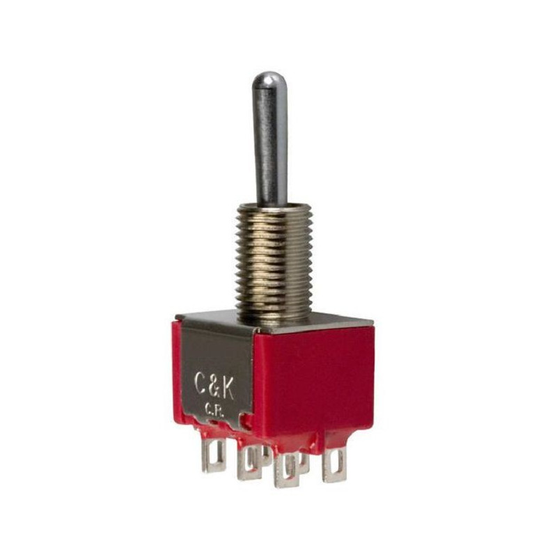 C&K Components (7201K2ZQE) Toggle Switch, On-None-On, DPDT, Non Illuminated