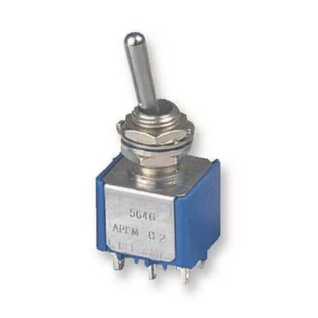 Apem (5632A) Toggle Switch, Miniature, On-(On), SPDT, Non Illuminated