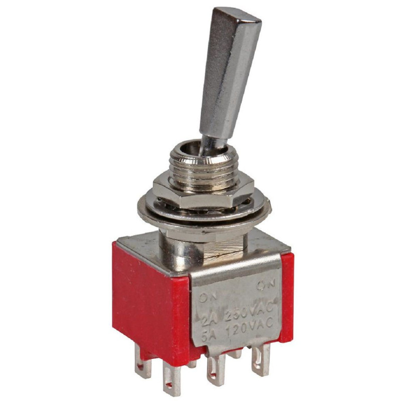 Multicomp Pro (1MD1T6B11M1QE) Toggle Switch, On-Off, DPDT, Non Illuminated