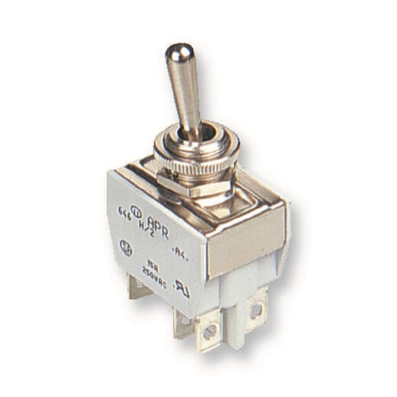 Apem (649H/2) Toggle Switch, On-Off-On, DPDT, Non Illuminated