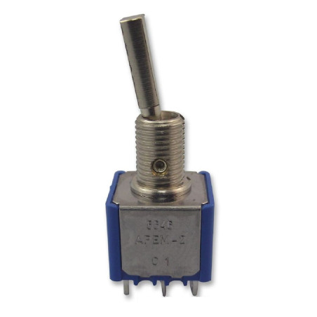 Apem (5646A9) Toggle Switch, On-On, DPDT, Non Illuminated