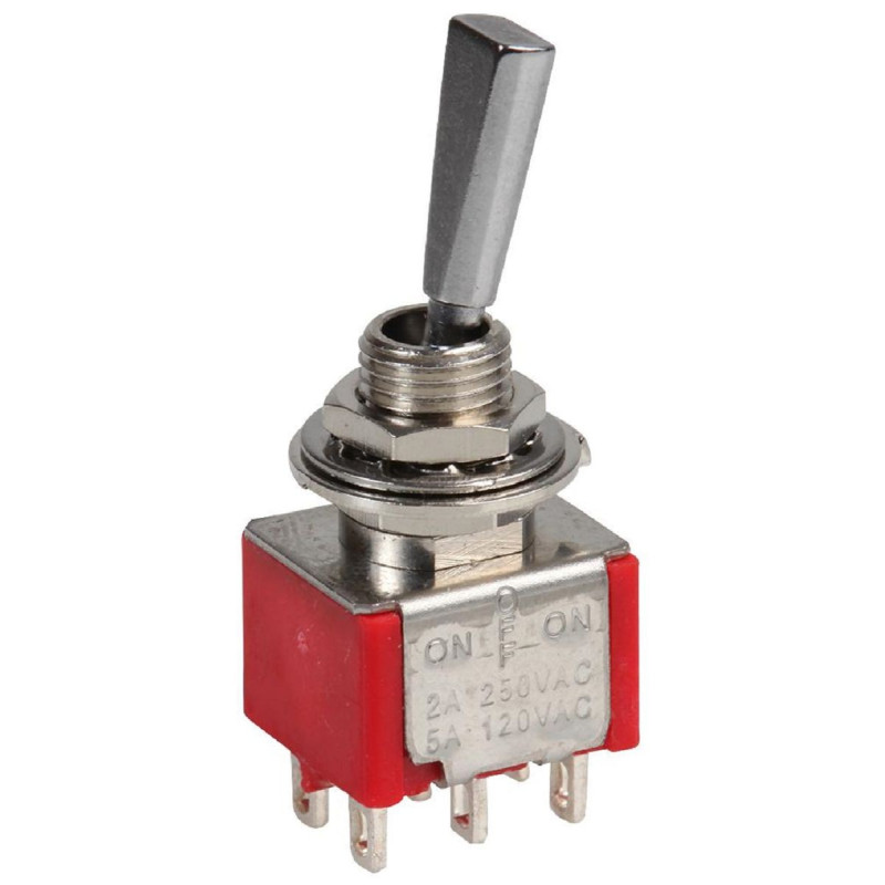 Multicomp Pro (1MD3T6B11M1QE) Toggle Switch, On-Off-On, DPDT