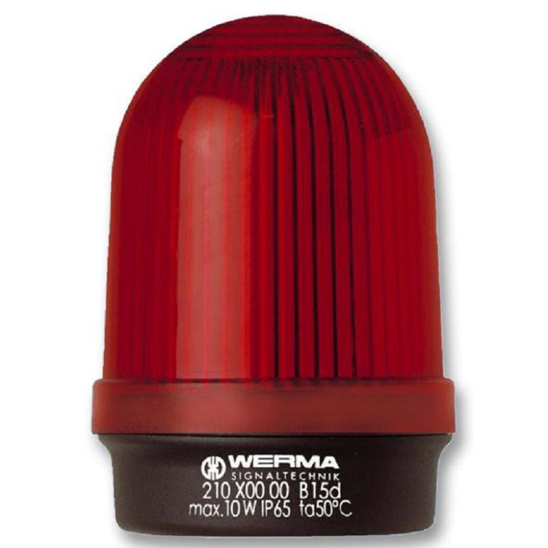 Werma (21010000) Beacon, Red, Steady, 10W, 250VAC, IP65