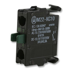 Eaton (M22-KC10) Contact Block, 1NO, 6 A, 500 V, 1 Pole