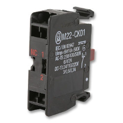 Eaton (M22-CK01) Contact Block, Flush, 1NC, 4 A, 500 V, 1 Pole