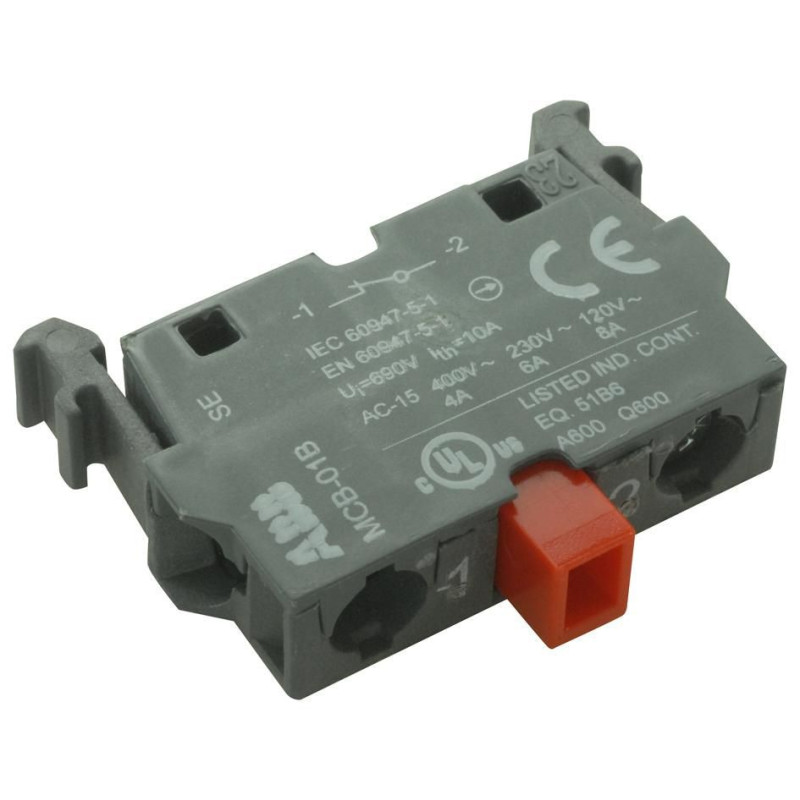 Abb (MCB-01B) Contact Block, 1NC, 8 A, 240 V, 2 Pole, Screw