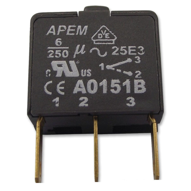 Apem (A0151B) Contact Block, SPCO, 6 A, 250 V, 1 Pole, Quick Connect