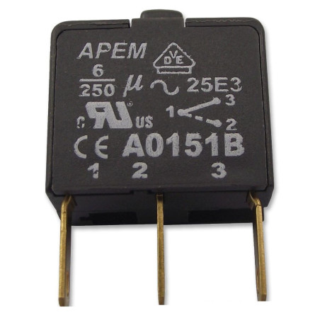 Apem (A0151B) Contact Block, SPCO, 6 A, 250 V, 1 Pole, Quick Connect