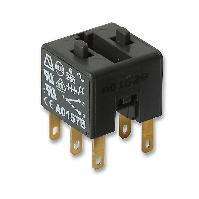 Apem (A0152B) Contact Block, DPDT, 6 A, 250 V, 2 Pole, Quick Connect