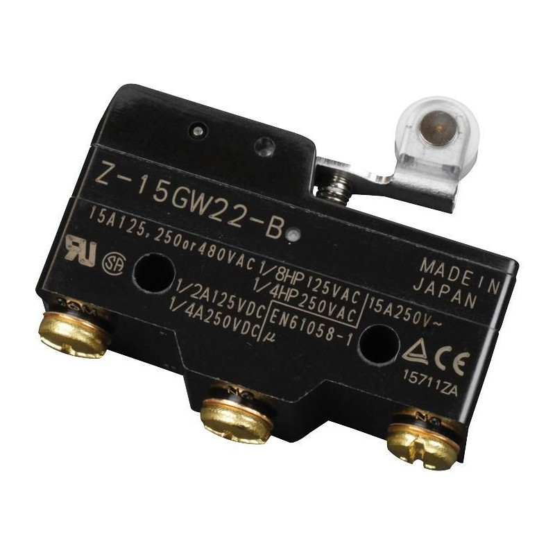 Omron (Z-15GW22-B) Microswitch, Standard, Short Hinge Roller Lever