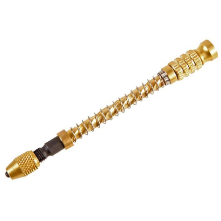 D02331 Duratool Hand Drill, Archimedes, Gold, 100 mm Overall