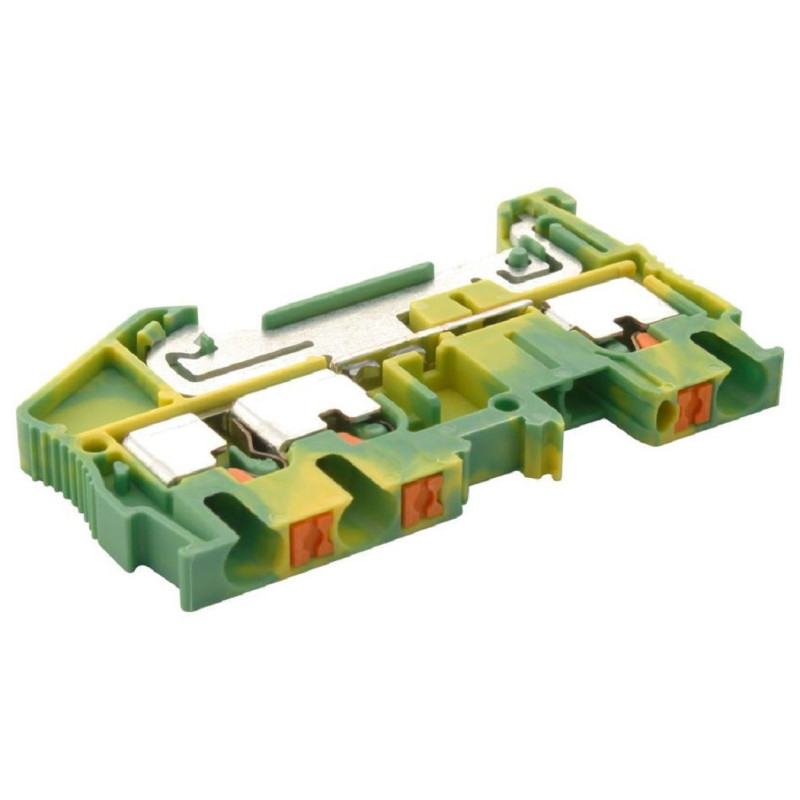 Phoenix Contact (PT 2,5-TWIN-PE) DIN Rail Mount Terminal Block, 3 Ways