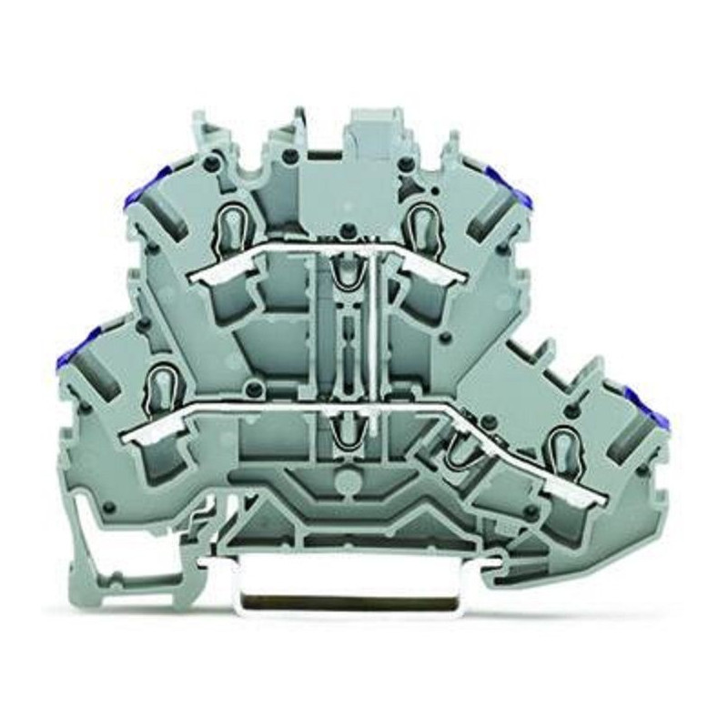 Wago (2002-2208) DIN Rail Mount Terminal Block, 4 Ways, 22 AWG