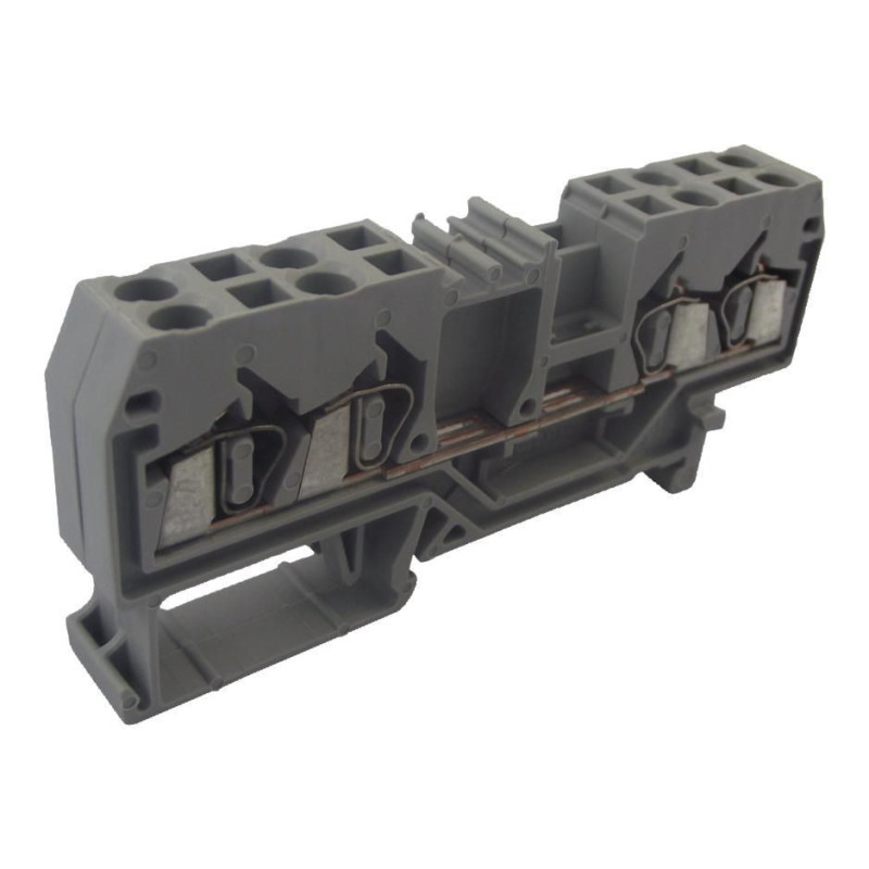 Wago (280-833) DIN Rail Mount Terminal Block, 4 Ways, 28 AWG, 12 AWG