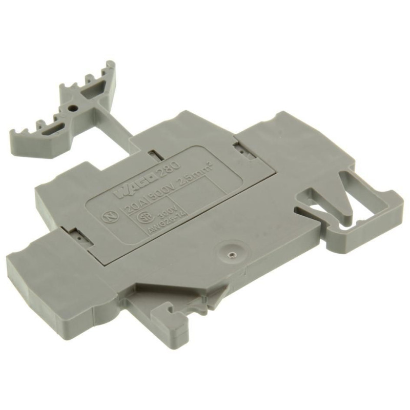 Wago (280-519) DIN Rail Mount Terminal Block, 4 Ways, 28 AWG, 12 AWG