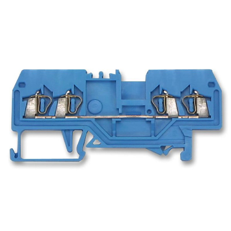 Wago (280-834) DIN Rail Mount Terminal Block, 4 Ways, 28 AWG, 12 AWG