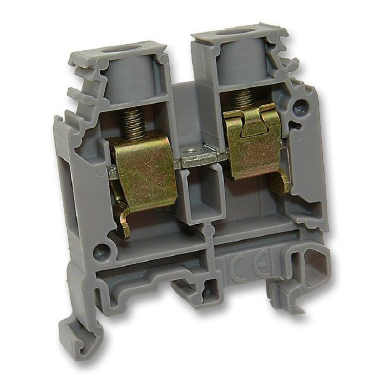 Entrelec (011512017) DIN Rail Mount Terminal Block, 2 Ways, 20 AWG, 6 AWG