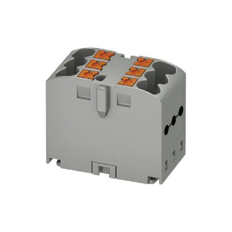 Phoenix Contact (PTFIX 6/6X2,5 GY) Panel Mount Barrier Terminal Block, 24 A