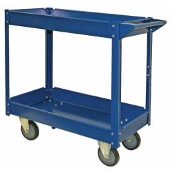 Duratool D00317 Service Cart, 2 Tier, 4 Castors, 2 Fixed, 100kg Capacity