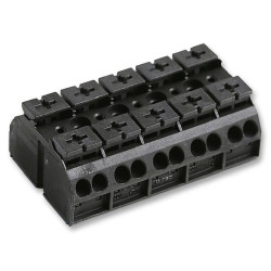 Wago (862-504.) Panel Mount Barrier Terminal Block, 2 Row, 4 Ways