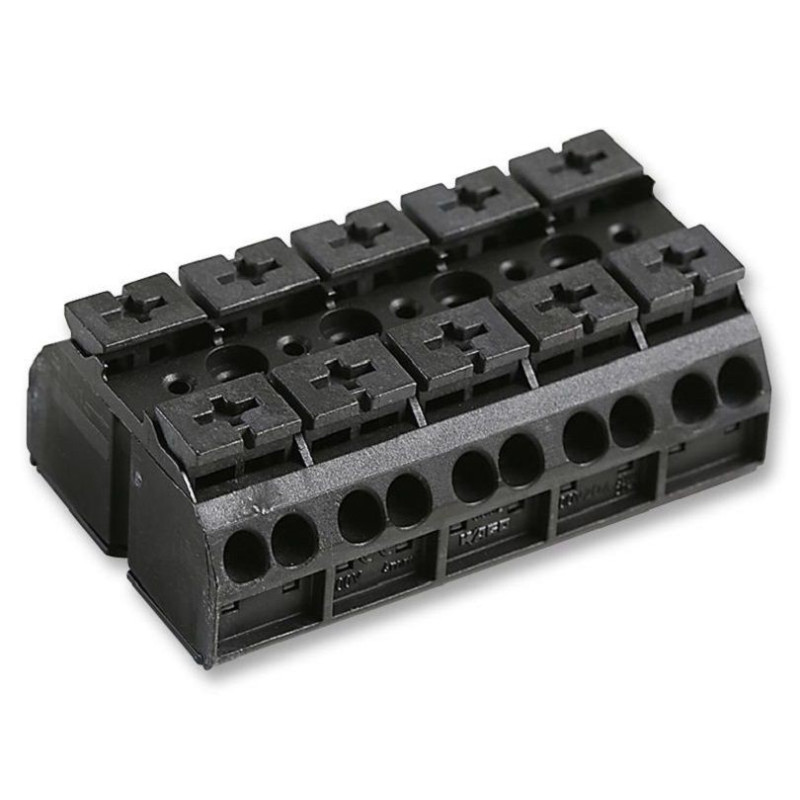 Wago (862-504.) Panel Mount Barrier Terminal Block, 2 Row, 4 Ways