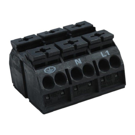 Hylec (HY508/6 F/F) Panel Mount Barrier Terminal Block, 6 Row