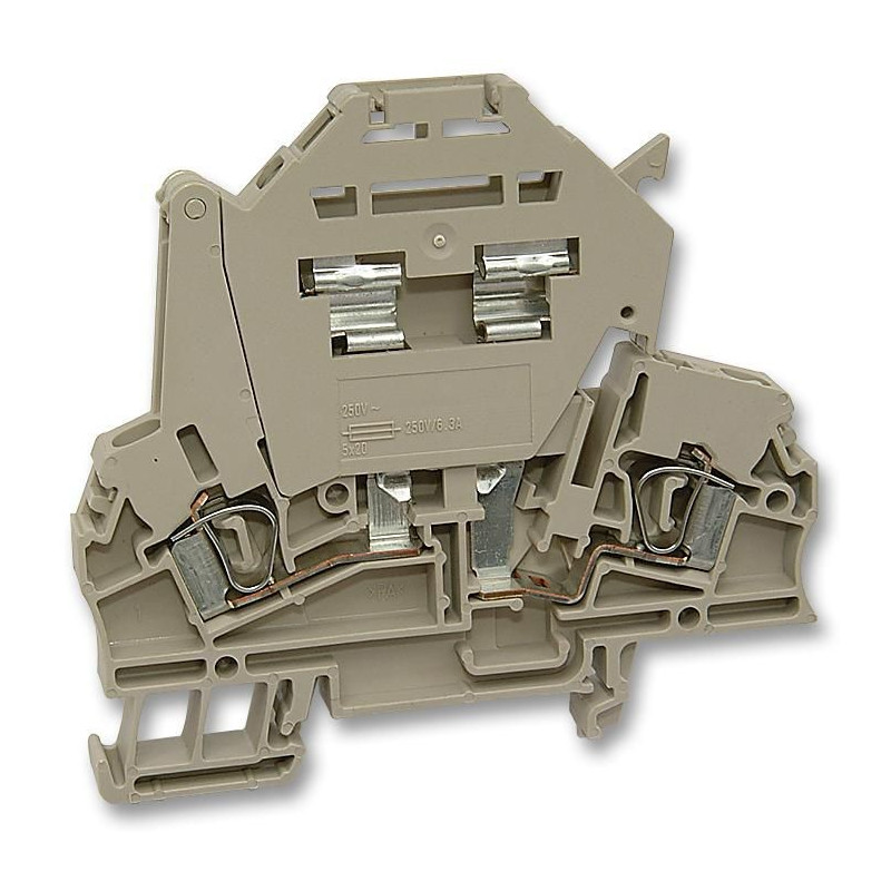 Entrelec (011103303) Fused Terminal Block, 2 Ways, 18AWG to 6AWG