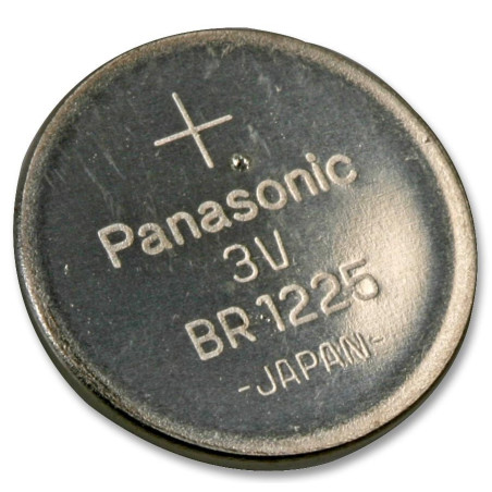 Panasonic BR-1225/BN  Battery, 3 V, 1225, Lithium Poly Carbon Monofluoride, 48 mAh, Flat Top, 12.5 mm