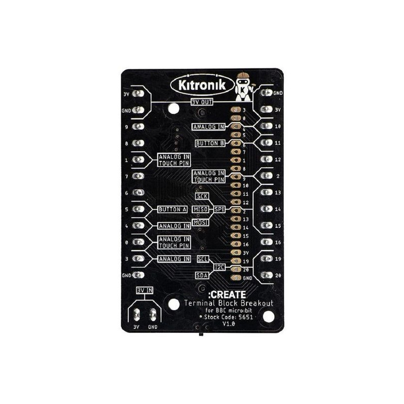 Kitronik (5651) Terminal Block Breakout, 3.3 V, BBC micro:bit