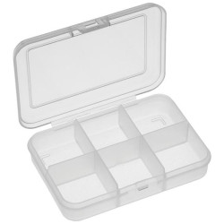 Multicomp Pro (1026N) Storage Box, 6 Compartment, Transparent