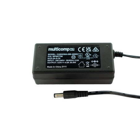 Multicomp Pro (MP007790) AC/DC Power Supply, 1 Output, 24 W, 5 VDC, 4 A