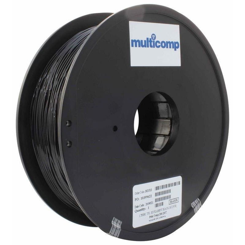 3D Printer Filament TPU 1.75 mm Black 220 Degree Celcius Melting Temp