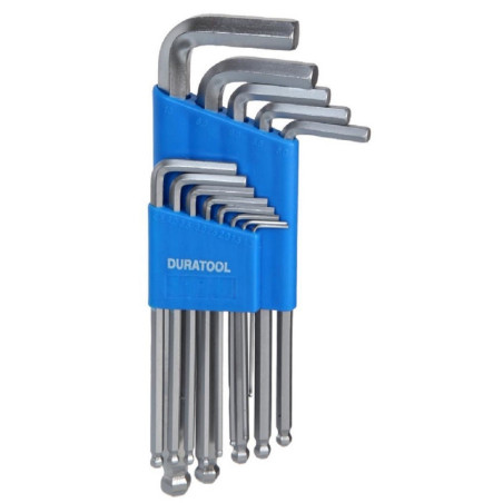 Duratool D00596 13 Piece Long Arm Ball Ended Metric Hex Key Sets