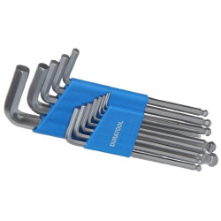 Duratool D00596 13 Piece Long Arm Ball Ended Metric Hex Key Sets