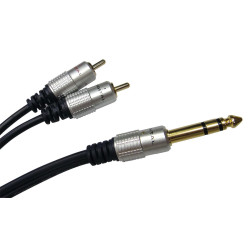 Multicomp Pro (PS000049) 6.35mm (1/4") Stereo Jack Plug, Phono (RCA) Plug,