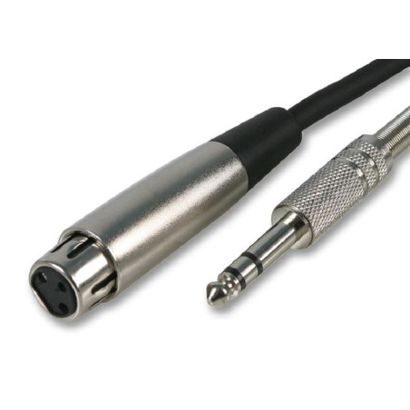 Pro Signal (SVC683-3M) XLR Socket, 3 Way, 6.35mm (1/4") Stereo Jack Plug