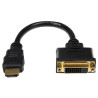 Startech (HDDVIMF8IN) HDMI Plug, DVI-D Socket, 0.65 ft, 200 m, Black