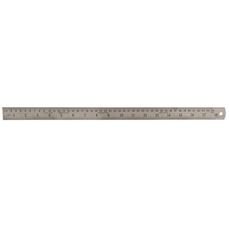 Duratool (D03077) 18" (450mm) Stainless Steel Ruler with Metric/Imperial