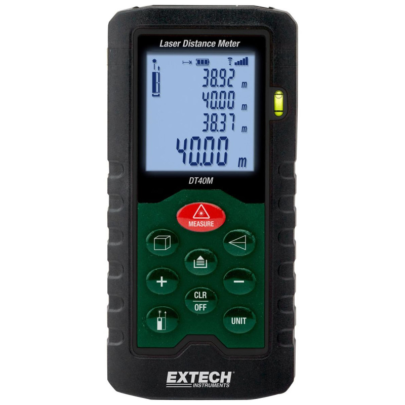 Extech (DT40M) Laser Distance Meter, 0.05m to 40m,  ± 2mm, LCD