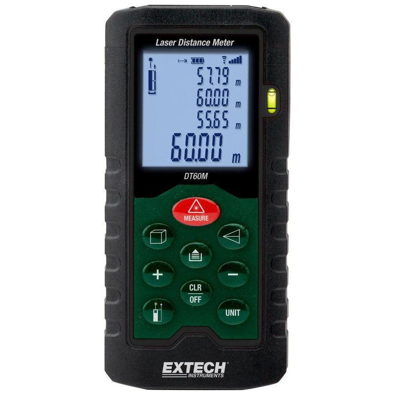 Extech (DT60M) Laser Distance Meter, 0.05m to 60m, LCD, 2 x AAA