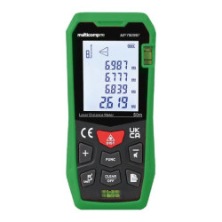 Multicomp Pro (MP780997) Laser Distance Meter, 2" Display, 50m, ± 2mm, LCD