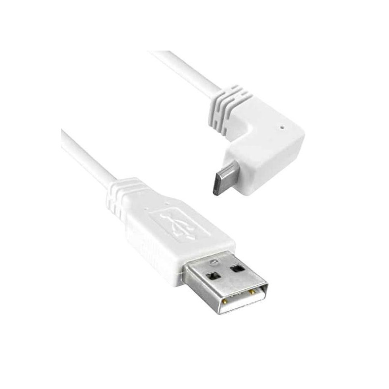 Qualtek (3021084-03) USB Cable  0.9m  USB to 90 degree Micro USB   White  3021084-03  Qualtek