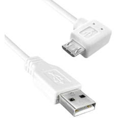 Qualtek (3021087-03) USB Cable  0.9m  USB to 90 degree Micro USB   White  3021087-03  Qualtek