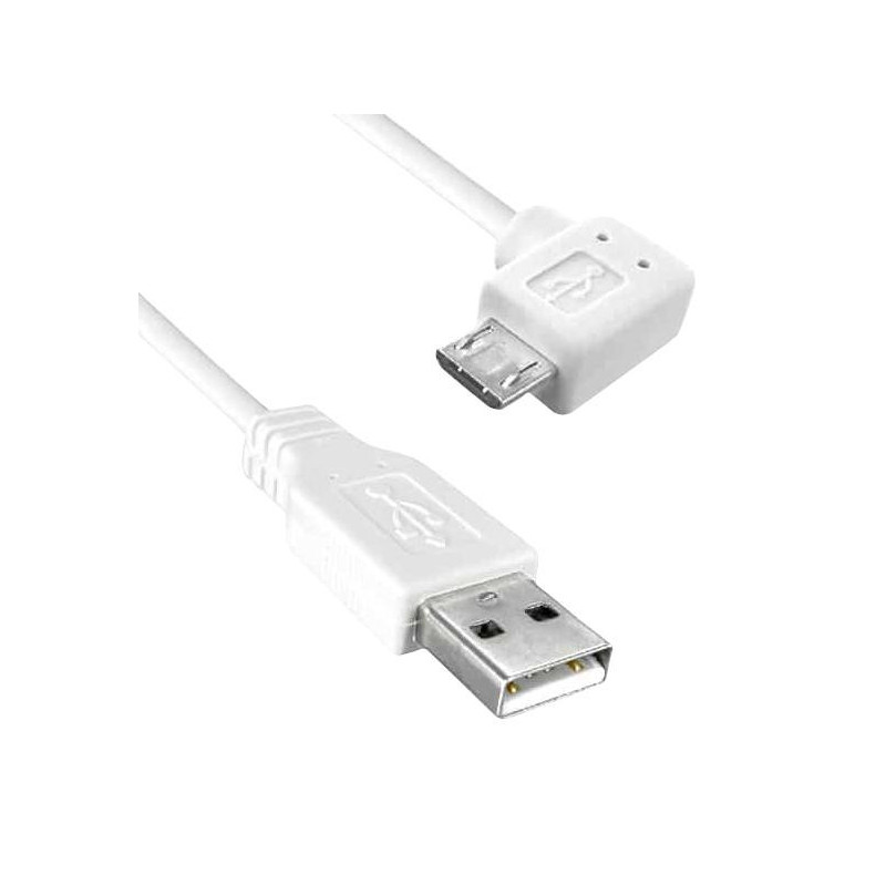 Qualtek (3021087-03) USB Cable  0.9m  USB to 90 degree Micro USB   White  3021087-03  Qualtek