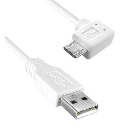 Qualtek (3021087-03) USB Cable  0.9m  USB to 90 degree Micro USB   White  3021087-03  Qualtek