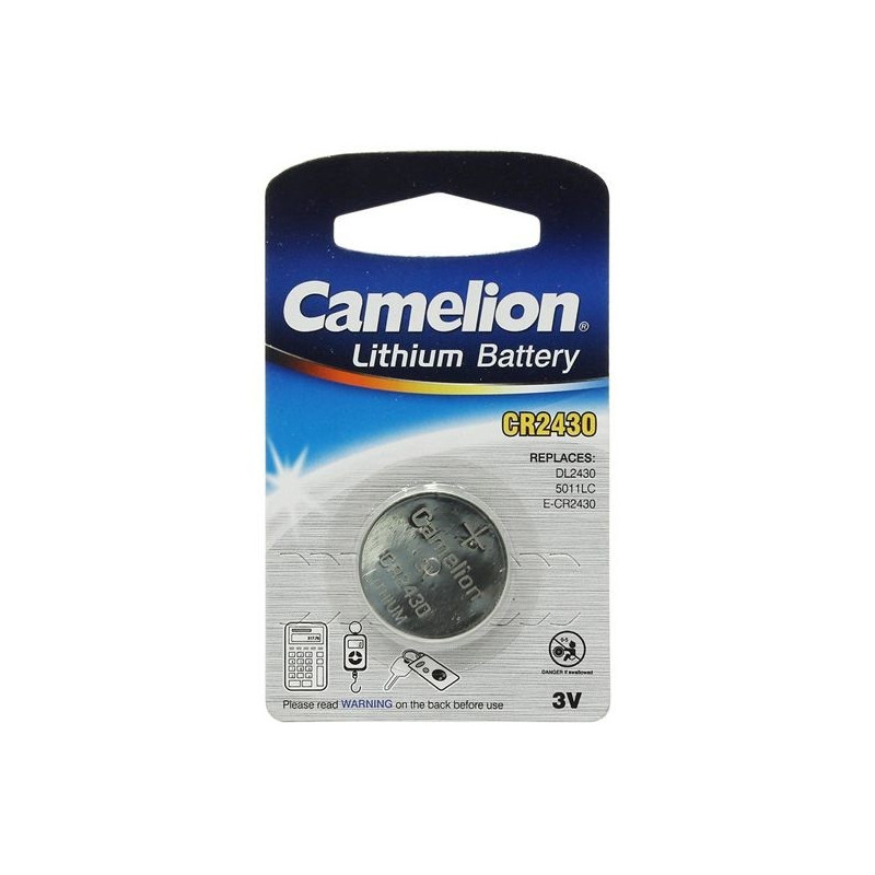 CAMELION CR2430-BP1 Bat Coin Lit 3V 270mA 24x3.0 P/Each