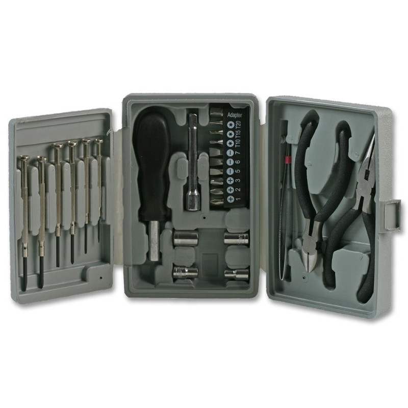 Duratool  Mini Tool Kit - 26 Pieces - Bits - Sockets - Plier - Cutter - D00197